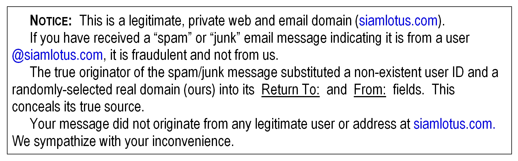 SpamNotice